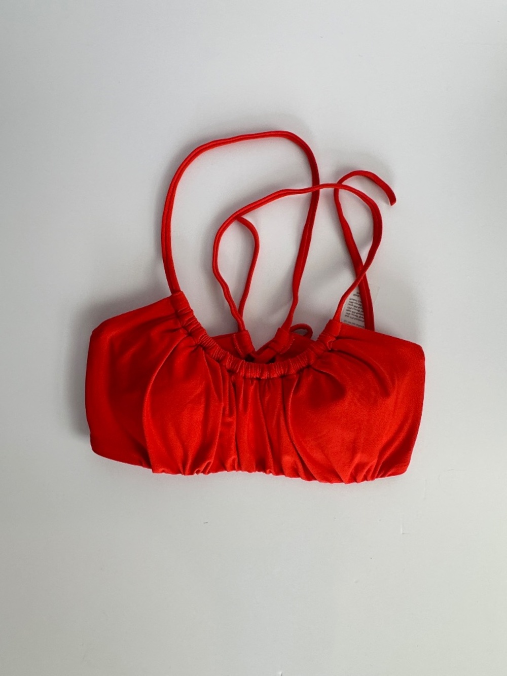 Calia Red Ruched Strappy Bikini Top Small NWOT